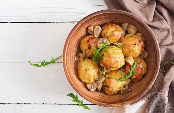 polpette con funghi e fagioli