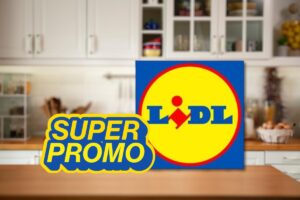 Cucina, logo LIDL, scritta SUPER PROMO