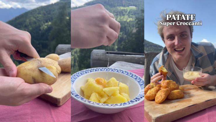Preparazione delle crocchette di patate fritte
