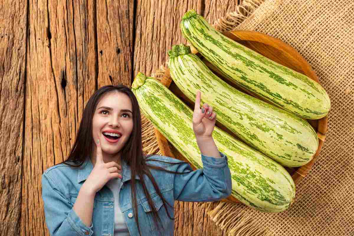 donna con idea e zucchine