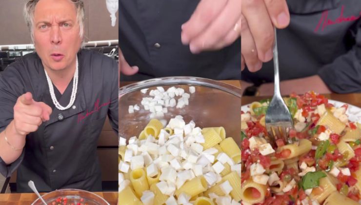 Collage della preparazione della pasta fredda di Mainardi