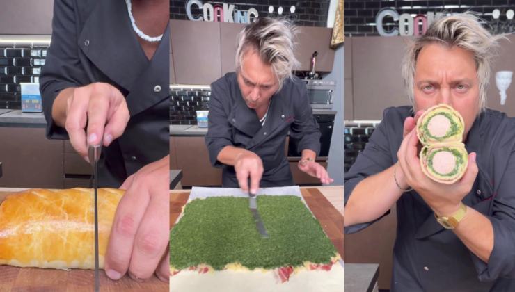 Andrea Mainardi prepara lo strudel salato